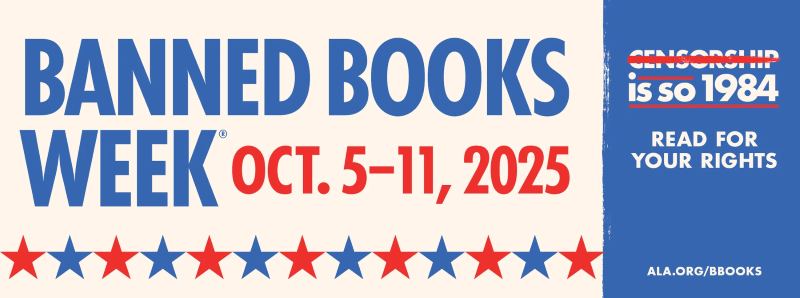 Banned Books Week Logo 2025 - White Banner